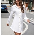 thumbnail image 1 of Vestido camisero con botones,Vestido camisero de mujer Vestido camisero de mujer soltera Vestido camisero de manga larga Altamente recomendado, 1 of 7