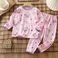 thumbnail image 2 of Gibobby Boys Pajamas Boys Pajamas Toddler Boys Cute Pajamas 0-12 Months 2t 3t 4t 5t Long Sleeve Soft Pjs Set 2Pc Kids Sleepwear Sets Toddler Boys Clothes,Light Pink,Size 11-12 Years, 2 of 5