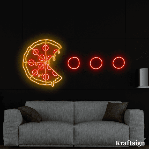 Craftnamesign Pizza Neon Sign, Pizza LED Sign, Pizza Restaurant Decor