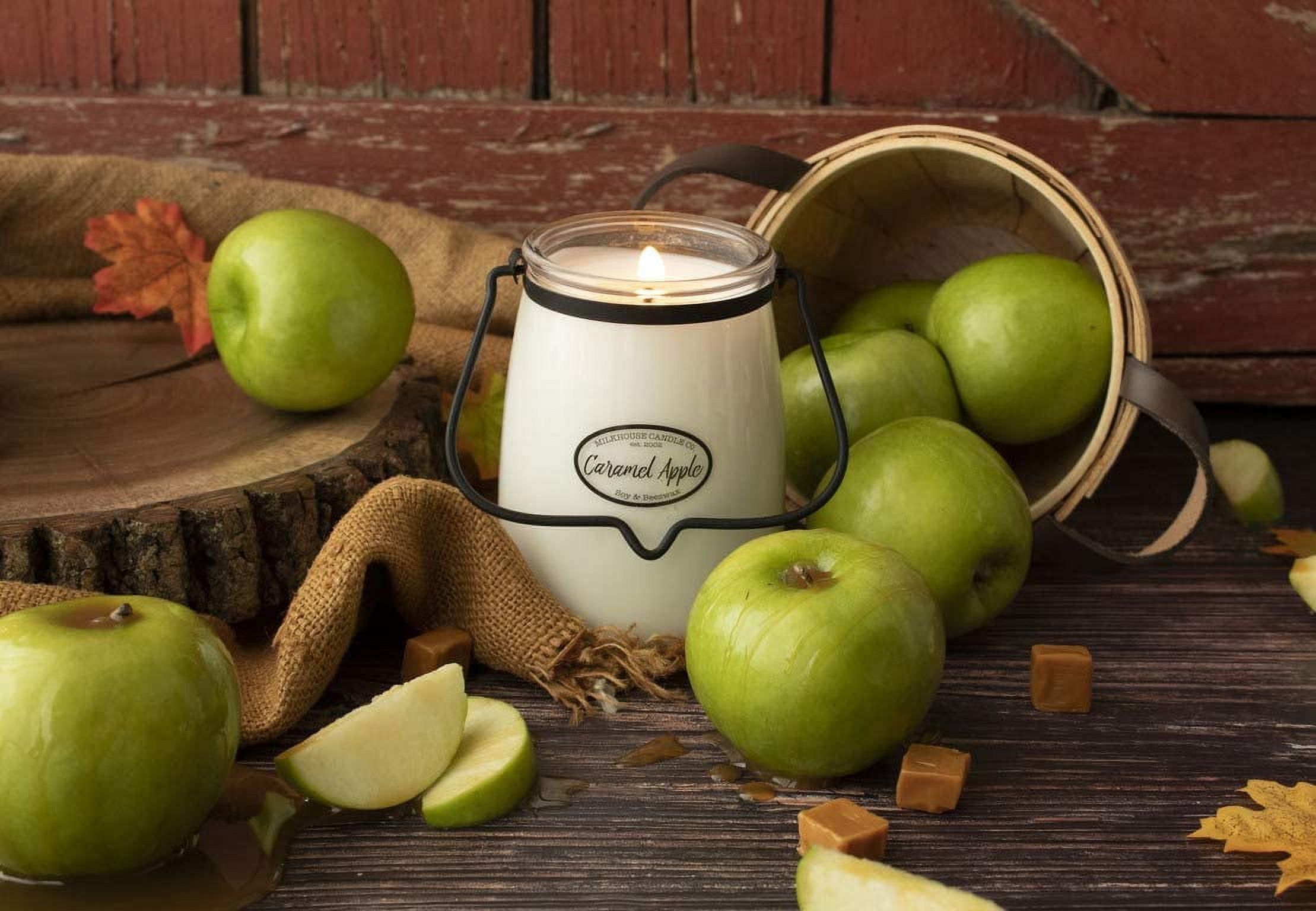 Milkhouse Candle Company, Creamery Scented Soy Candle: Butter Jar Candle, Caramel Apple, 22-Ounce