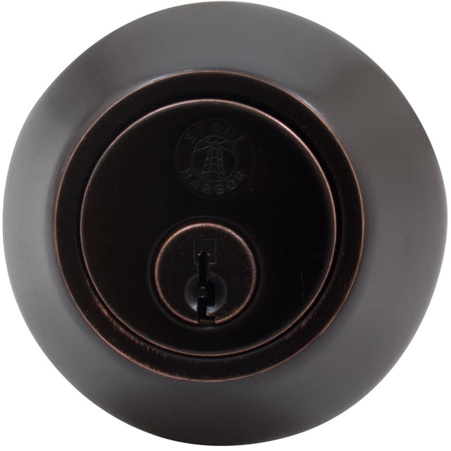 Deadbolt Stone Harbor Hardware, grado 3, monocilíndrico, bronce vintage
