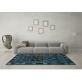 thumbnail image 3 of Ahgly Company Indoor Square Persian Light Blue Traditional Area Rugs, 5' Square, 3 of 4