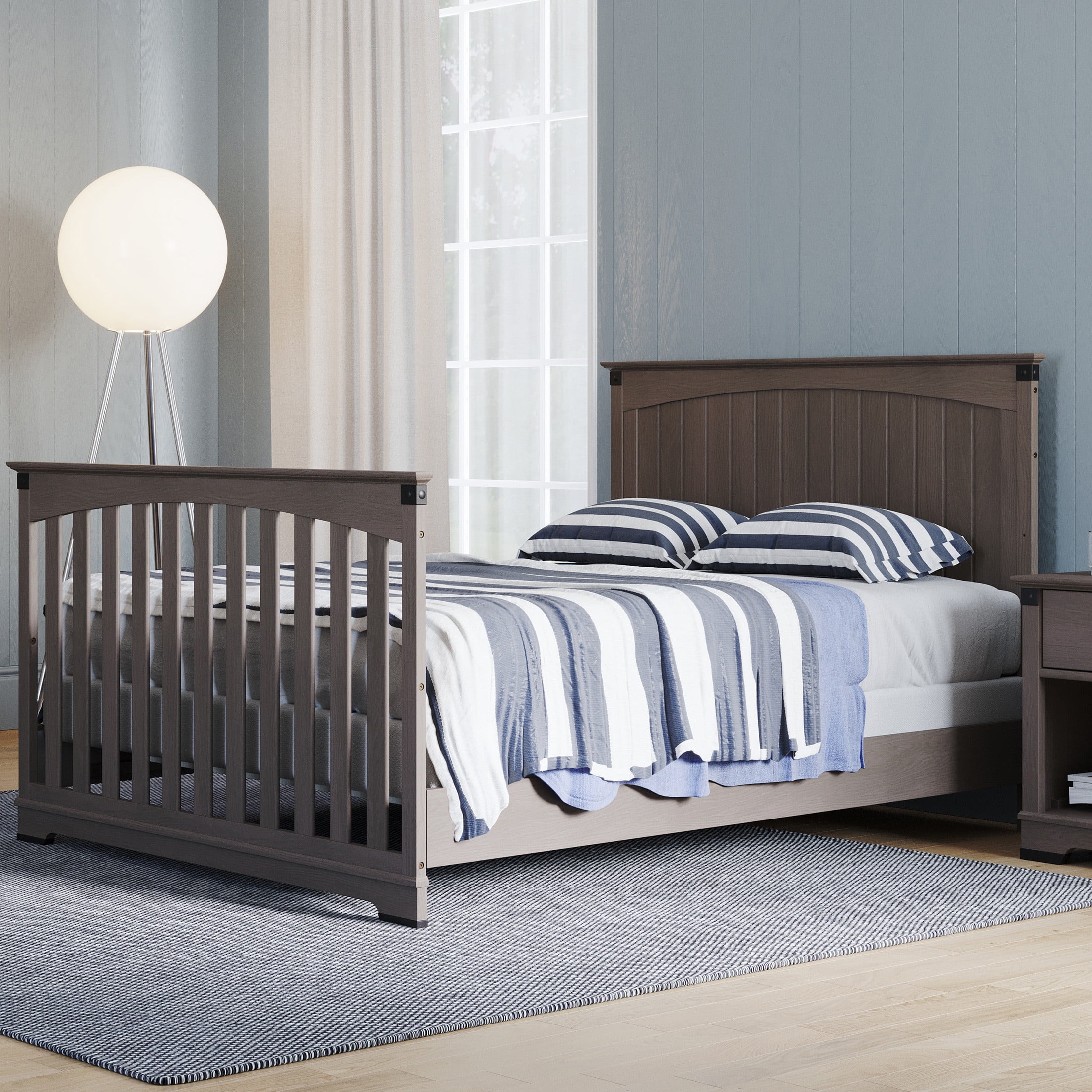 Child Craft Full-Size Bed Rail Conversion Kit, Converts 4-in-1 Crib to Bed, Solid Wood, Dapper Gray