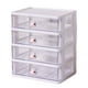 thumbnail image 2 of Organizadores de cajones de escritorio, Caja organizadora de mesa de oficina, Cajas de almacenamiento de escritorio, 4 Cajones Blanco, 2 of 9