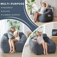 thumbnail image 3 of GOODONE Giant Bean Bag Chair with Pillow,Bean Bag Couch Stuffed High-Density Foam, Plush Lazy Sofa Comfy Chair,Large BeanBag Chair for Adults in Livingroom,Bedroom,DustyBlue, 3 of 8
