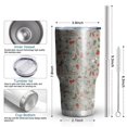 thumbnail image 6 of 30oz Gray Christmas Icon Pattern Tumblers Stainless Steel Tumbler with Lid and Straw,Vacuum Insulated Double Wall Travel Tumbler Cups Mug with Cleaning Brush for Coffee,Tea, 6 of 7