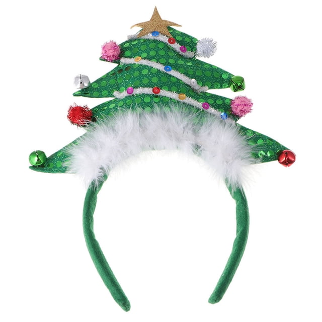 Árbol de Navidad creativo con diadema de campana, accesorios para el cabello bonitos decorativos para niños, para fiestas, festivales, niños