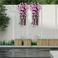 thumbnail image 2 of Household Imitation Clearance! FNGZ Simulation Violet Wall Hanging Family Wedding Garden Courtyard Flower Decoration Ivy Hanging Basket Garland Pink 2 Pack, 2Pc, 2 of 9