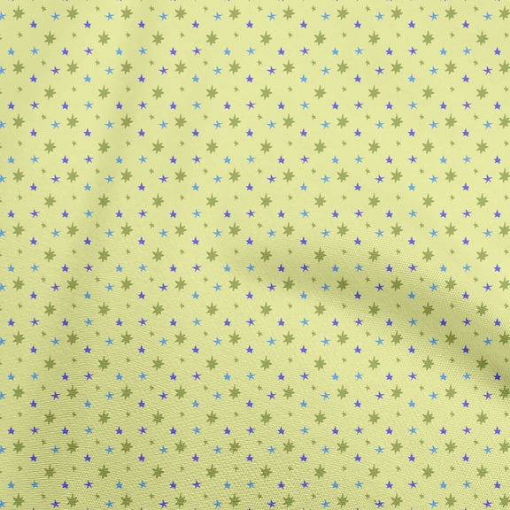 oneOone Viscose Chiffon Yellow Fabric Stars Fabric For Sewing Printed Craft Fabric By The Yard 42 Inch Wide