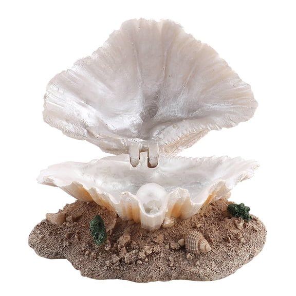 Suodoka Eco‑Friendly Coral Reef Shell Bubbler – Non‑Toxic Resin Aquarium Ornament with Air Bubble Feature, Natural Color, 4.7" x 5.1" x 4.3", 0.53 lb