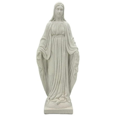 Virgin Mary Praying Blessed Mother of Grace Garden Statue Terrazo-Style 32" Religious Resin Statue Holy Queen of Heaven