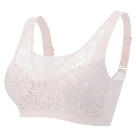 

BIZIZA Women BraPlus Size Support Push Up Lace Zip Front Womens Bralette Beige L