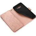 thumbnail image 6 of Wallet Case for Samsung Galaxy S8, Premium PU Leather Magnetic Closure Flower Pattern Handbag Zipper Pocket Case Kickstand Card Holder Slots Shockproof Flip Cover for Galaxy S8 - Rose Gold, 6 of 8
