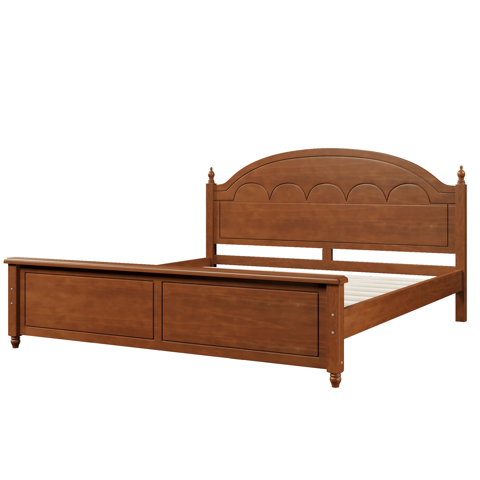 Euroco Wood Queen Size Platform Bed, Oak