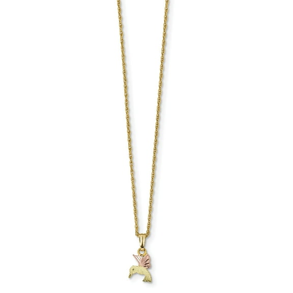 10k Tri-Color Black Hills Gold Hummingbird Necklace