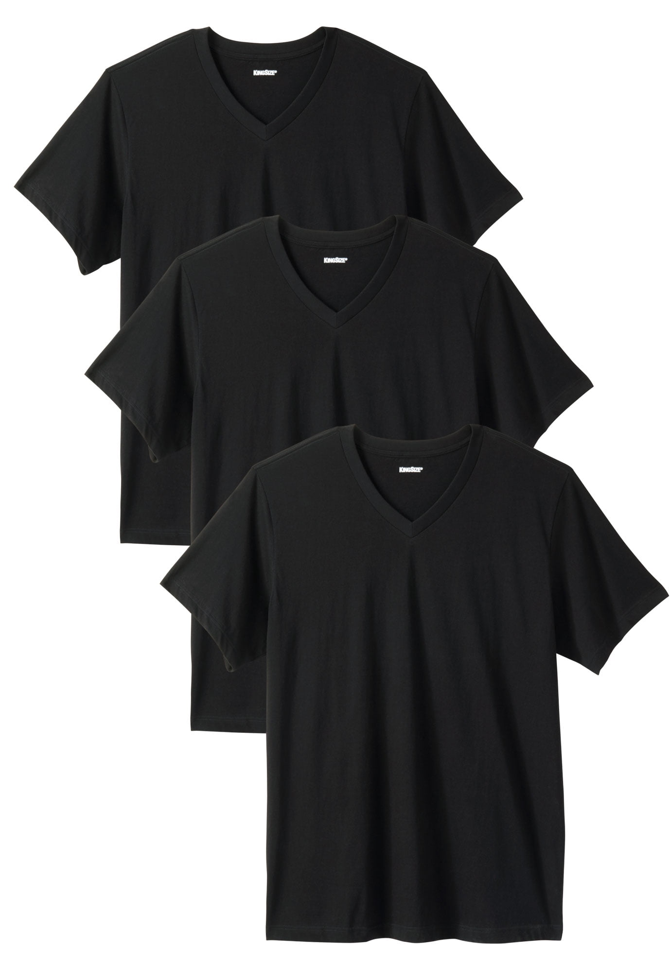 KingSize Mens Big & Tall Cotton V-Neck Undershirt 3-Pack 
