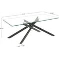 thumbnail image 2 of LoLado Glass Coffee Table, 47.2" Rectangle Clear Tempered Glass Top & Black Metal Leg, Sofa Center Cocktail Tables for Home Office, Black, 2 of 7