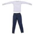 thumbnail image 3 of Traje de acción 1/6 mujer soldado Zulema suéter casual y jeans color blanco azul, 3 of 8