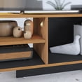thumbnail image 2 of Mueble para TV 65' Playcon Praga Organizador Multiusos Negro y Madera Naranja, 2 of 9