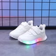 thumbnail image 2 of Kids Shoes Boys Girls Tennis Shoes Lightweight Sports Kids Sneakers Slip on with Strap Light up Shoes for Running Walking White Size 12 Little Kid, 2 of 5