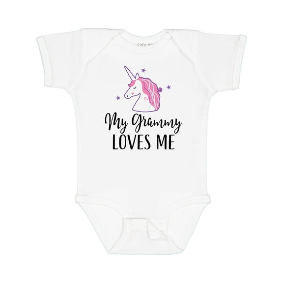 Inktastic Grammy Loves Me Unicorn Girls Girls Baby Bodysuit
