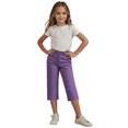 thumbnail image 5 of Fengactive Little Girls Straight Leg Dress Capri Pants High Waisted Office Work Pants Capris for Girls with Pockets, 5 of 9