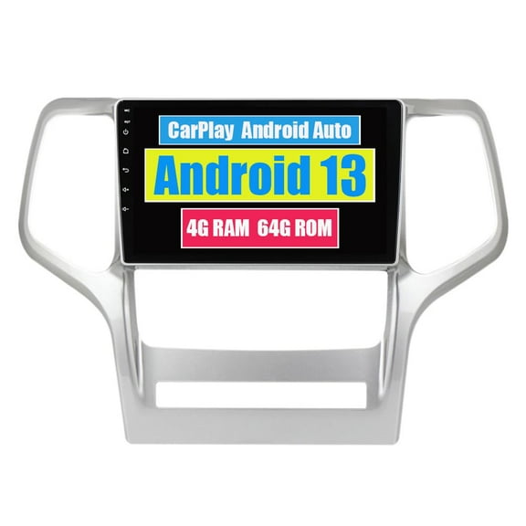 Torovo Car Stereo CarPlay Head Unit for Jeep Grand Cherokee WK2 2010 2011 2012 2013 Android Auto Touch Screen Sat Navi Bluetooth WiFi Radio Player