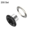 thumbnail image 3 of 200set Grommets Kit Metal Eyelets 4.5mm Grommet Tool for Shoes Clothes Belt Bag DIY Project, Black, 3 of 7