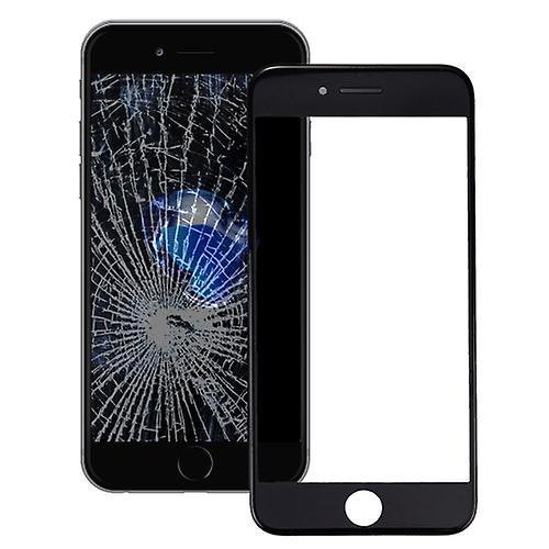 (Black)Front Screen Outer Glass Lens with Front LCD Screen Bezel Frame for iPhone 7 Plus