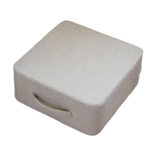 Cojín de suelo cuadrado de 15,75 x 15,75 x 7,09 pulgadas, muy duradero, para dormitorio, inauguración de la casa, fiesta y charla. Beige Amarillo