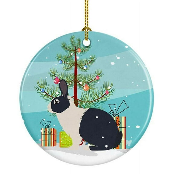 Dutch Rabbit Christmas Ceramic Ornament