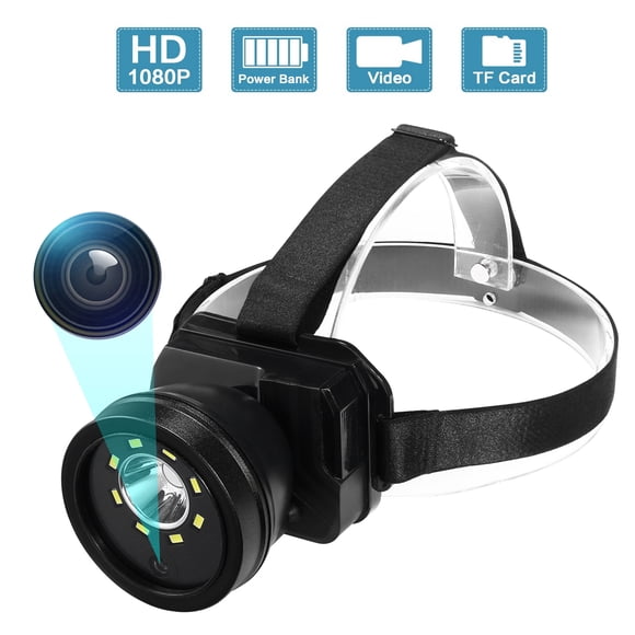 Cámara De Faro, Cámara Montada En Cabeza Recargable IPX4 Impermeable Manos Libres 1080P Para Exteriores