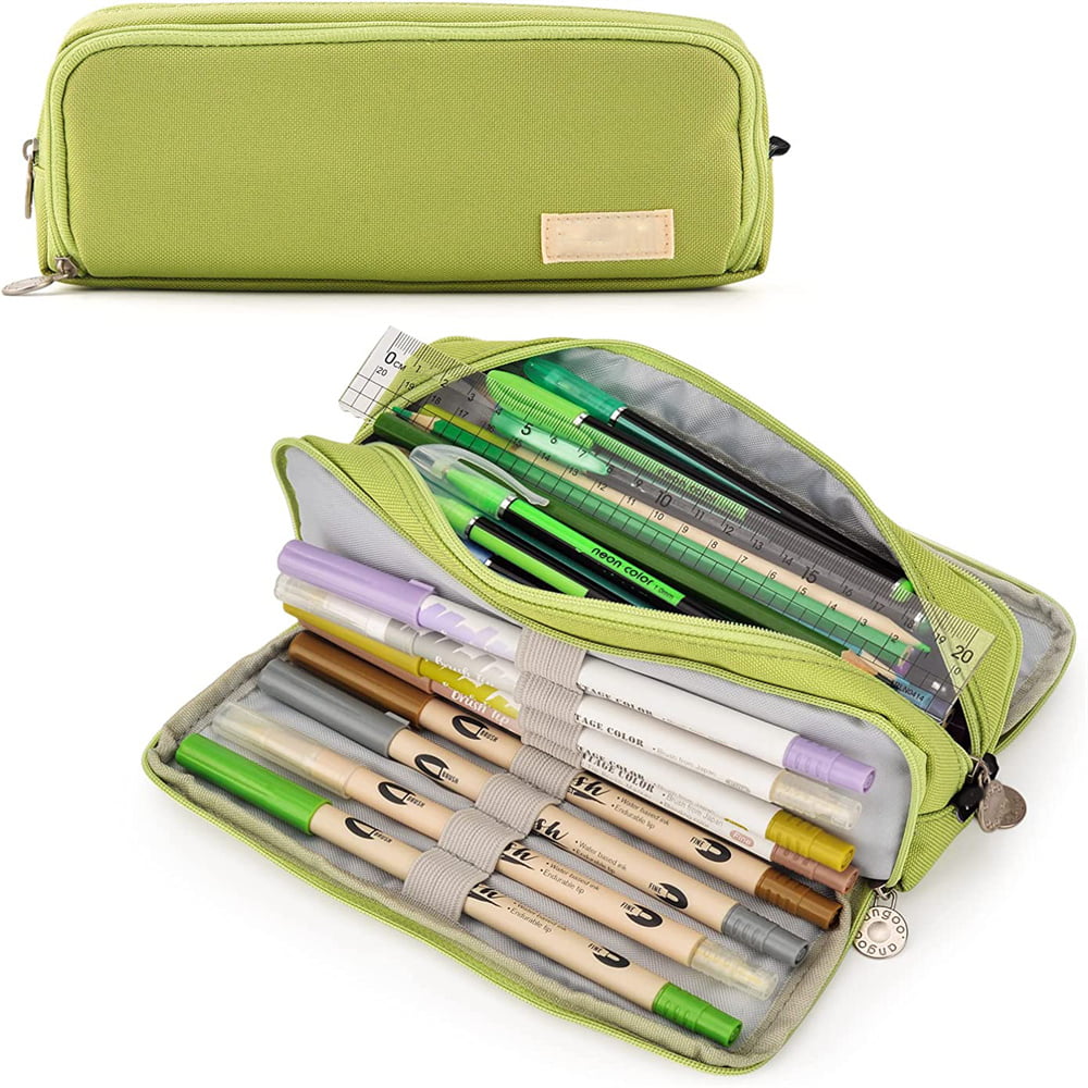 Large Capacity Pencil Case School Multifunction Pen Case Pencil Cases Bags  Pencils Pouch Students-Green