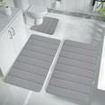 Cailmei Memory Foam Bath Mat Set Bathroom Rugs For 3 Pcs Toilet Mats Soft Comfortable Water