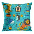 thumbnail image 1 of RYLABLUE Pattern Circus Cartoon Characters Carnival Kids Party Bear Throw Pillowcase Cushion Case Cover, 1 of 1