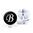 thumbnail image 6 of Naierhg 1 Pair Men Cufflinks Letter Pattern Electroplating Smooth Surface Exquisite Craftsmanship Fashion Item Decorate Alloy Men Fashion A-Z Single Alphabet Cufflinks Custom Accessory, 6 of 8