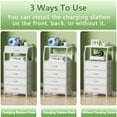 thumbnail image 4 of Furnulem 4 Drawer Night Stand with Charging Station,Bedside Table with Fabric Drawers,Small Dresser for Bedroom,White, 4 of 9
