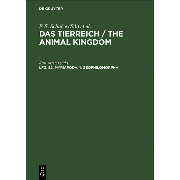 Myriapoda, 1: Geophilomorpha, (Hardcover)