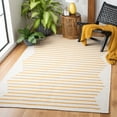 thumbnail image 2 of SAFAVIEH Montauk Amadine Striped Cotton Area Rug, Ivory/Gold, 6' x 6' Square, 2 of 9