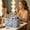 Sky Blue, variant on EDHITNR Quilted Checkered Fabric Storage Basket with Bow, 20x15x4cm Portable Handle for Cosmetics Snacks Organizer, Desktop Decorative Caddy for Bedroom Bathroom Kitchen Office, Sky Blue