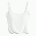 thumbnail image 4 of ORT Tops for Women Built in Bra Plus Size Scoop Neck Cotton Spaghetti Strap Tank Top Casual Basic Cami Tank Tops(White,L), 4 of 4