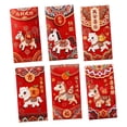 thumbnail image 1 of Enveloppes de Célébration Rouges Embossées 3D pour Occasions Festives, Anniversaire, Mariage et Jours Fériés, Paquets 6 Pcs, 1 of 7