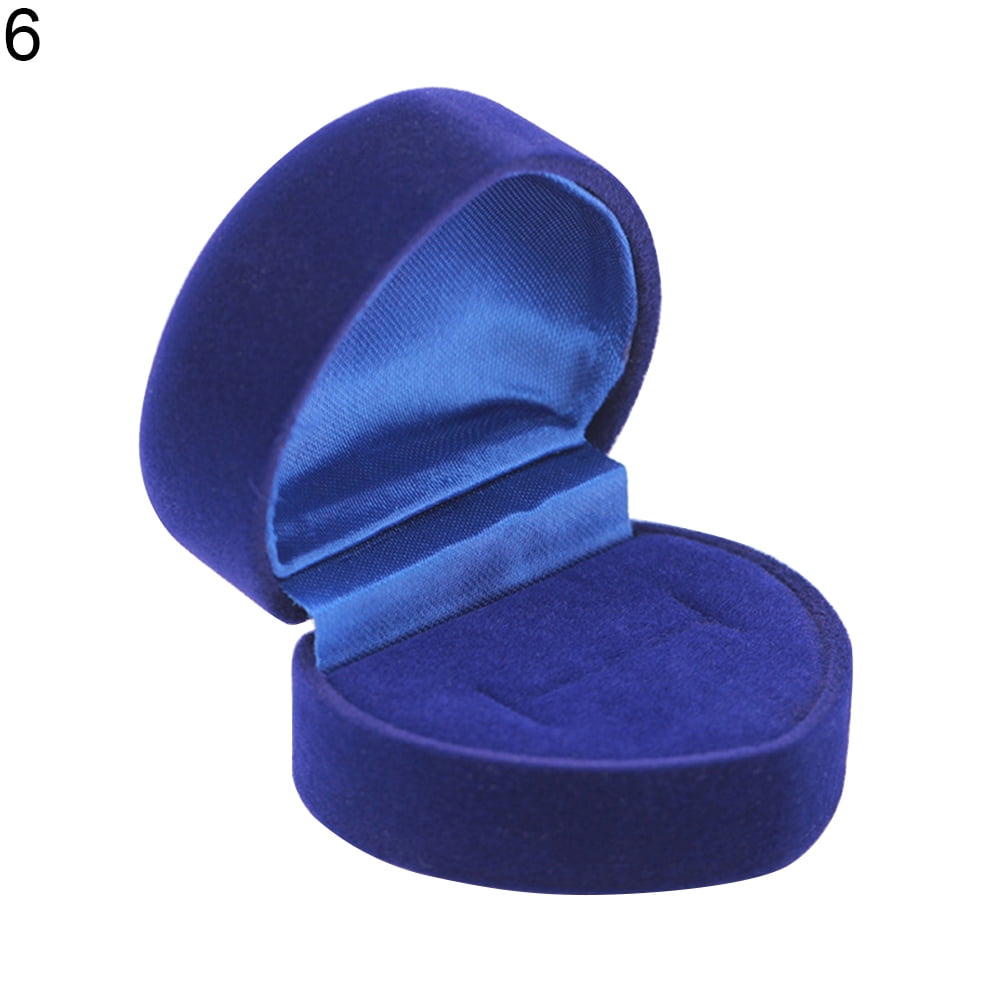 Navy Blue Velvet Rectangular Jewellery Case