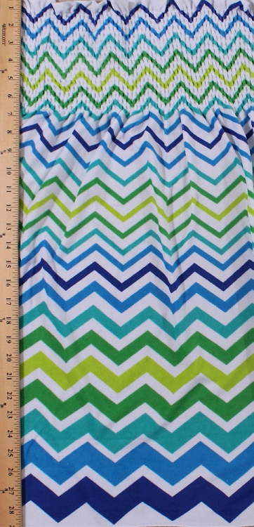 Pre-Smocked Sundress Fabric Lightweight Mini Terry Knit Chevron ZigZag