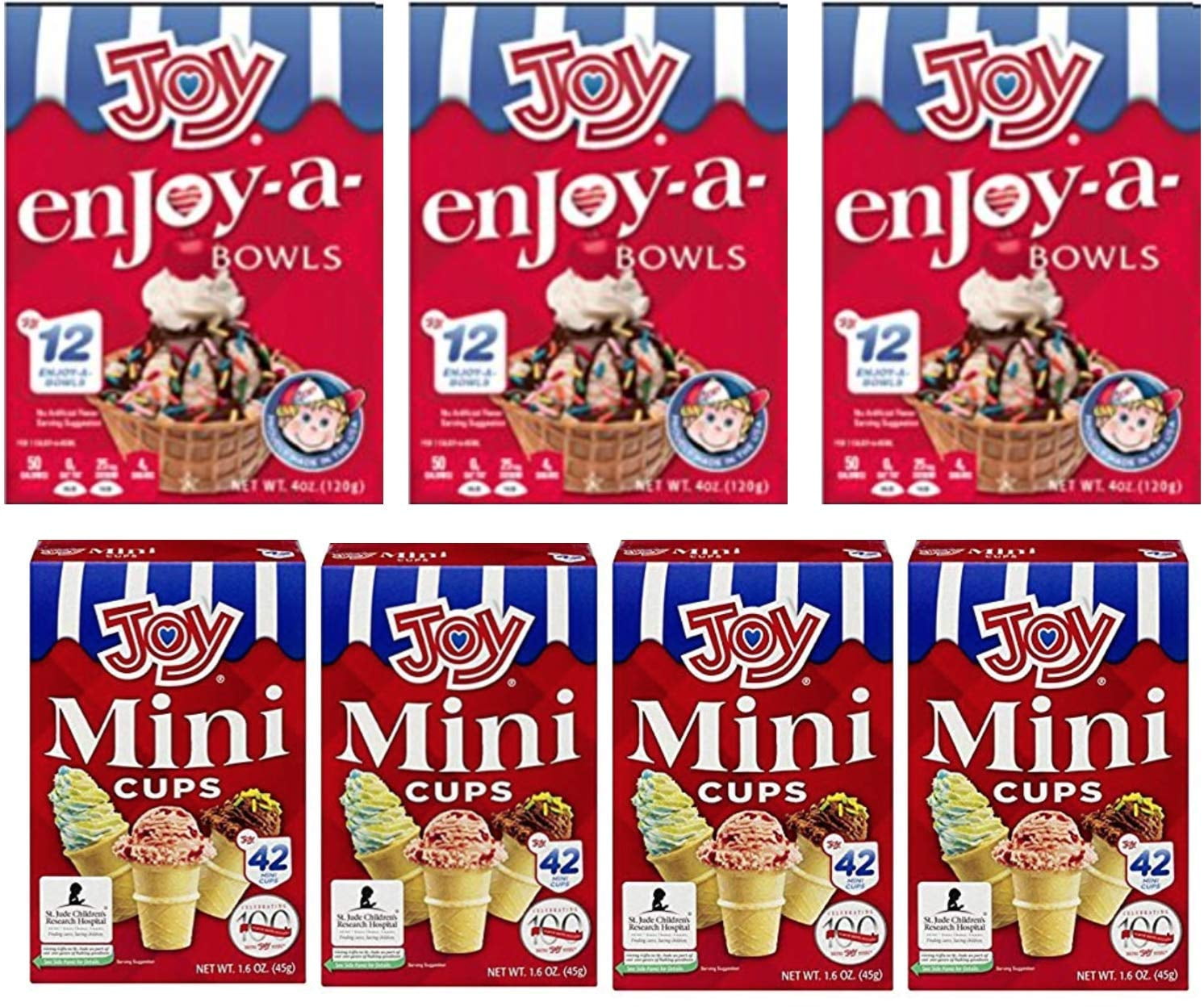 Joy Cones enJoyaBowls Mini Ice Cream Waffle Bowls (3 Boxes 36 Bowls) & Joy Mini Ice Cream
