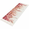 thumbnail image 4 of Red Eucalyptus Leaves Hallway Runner Rug 2'x5', Spring Floral Summer Botanical Washable Kitchen Runner Rug with Tassels, Laundry Room Rugs Woven Cotton Carpet for Bedroom Entryway Front Door, 4 of 9