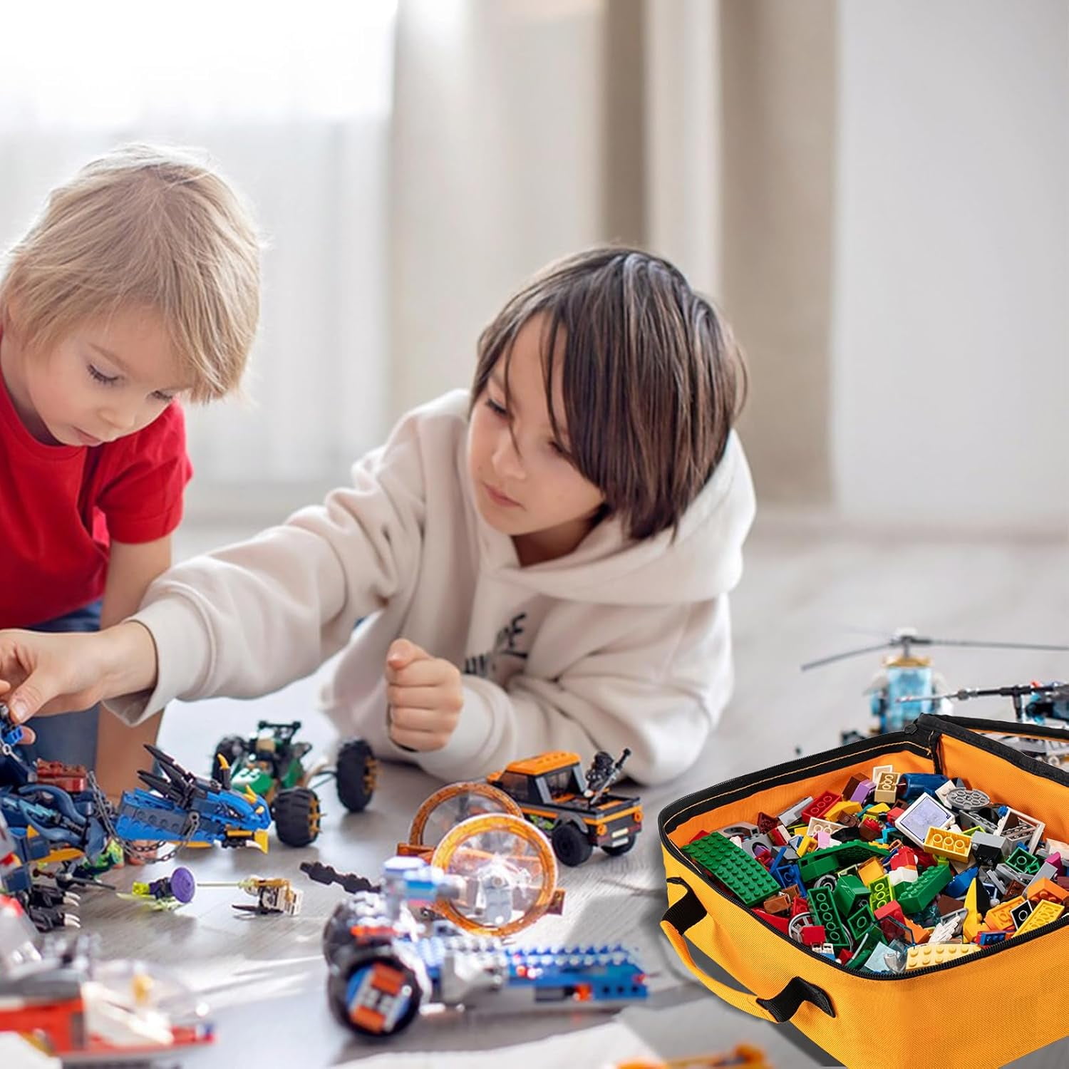 4pcs Toys Storage Bag, Classic Bricks Building Set Storage Bag, Travel Case for Building Toys, Puzzles