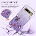 thumbnail image 3 of Cover for Google Pixel 7 Pro Case Clear Glitter Sparkle Aesthetic Google Pixel 7 Pro Phone Case Silicone Soft Flower Anti-Scratch Shockproof Funda Purple Slim (Purple), 3 of 14