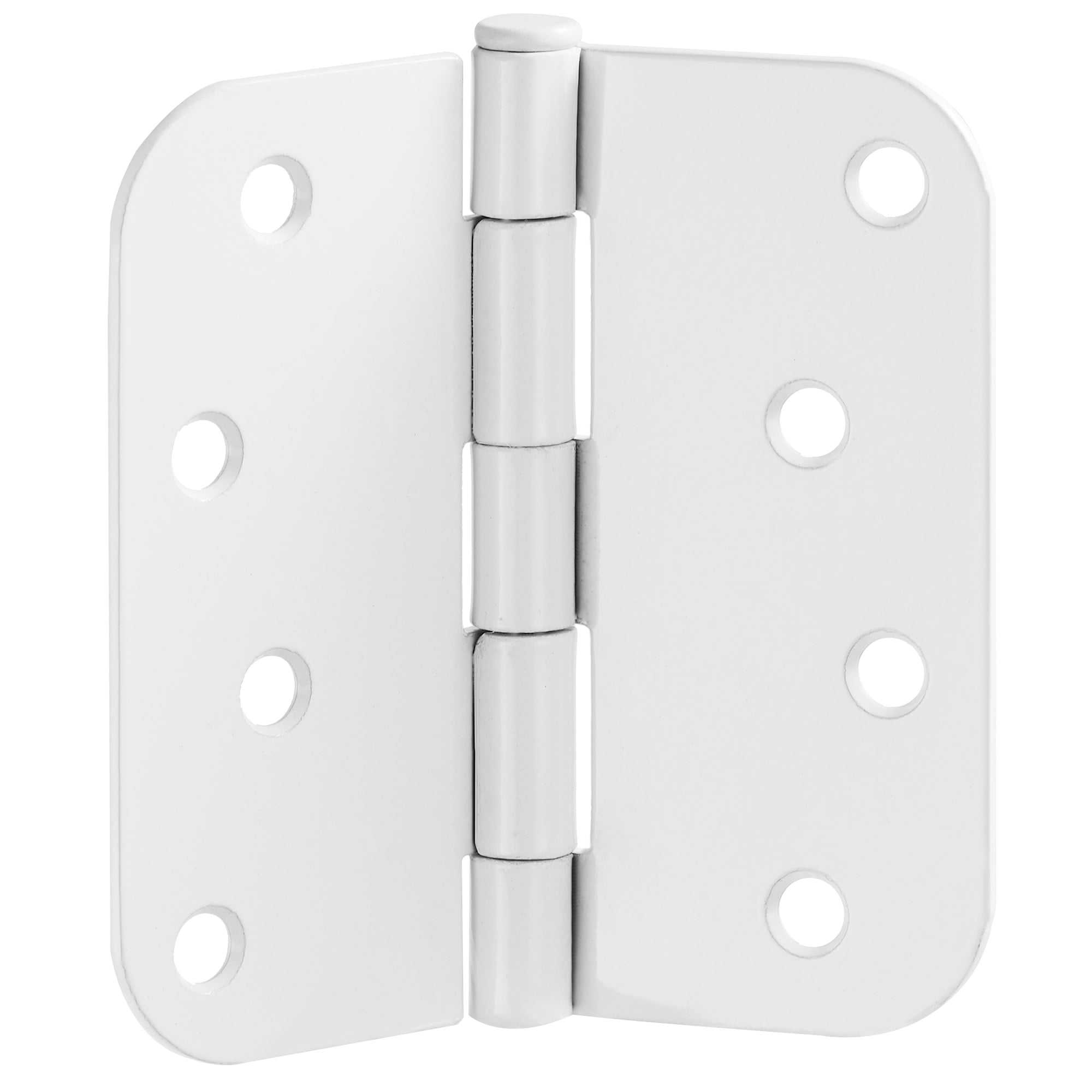 White Steel Plain Bearing Door Hinge with Removable Pin, 4 x 4 in. 5/8 in. Radius, 3-Pack