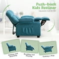 thumbnail image 5 of JONPONY Kids Recliner Chair,Push Back Toddler Recliner with Cup Holders & Side Pockets,Adjustable Footrest & Headrest Kids Sofa for Boys Girls 3+ Age Group, Light Blue, 5 of 11